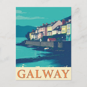 Galway Ireland Vintage Famous Travel Place Briefkaart