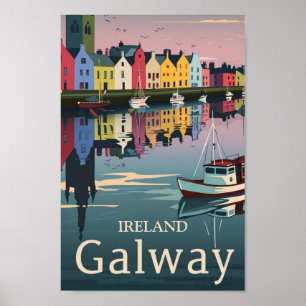Galway Ireland Vintage Famous Travel Place Poster
