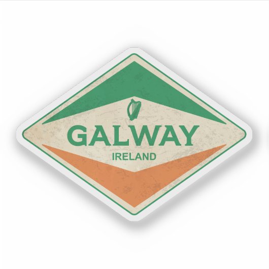Galway Ireland Vintage Sticker (Voorkant)