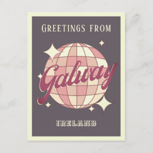 Galway Irlande Retro Vintage violet carte postale