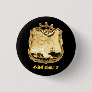 GAM Black Gold Pledge Pin Ronde Button 3,2 Cm