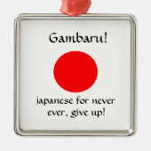 Gambaru ! - Premium ornement carré (Devant)