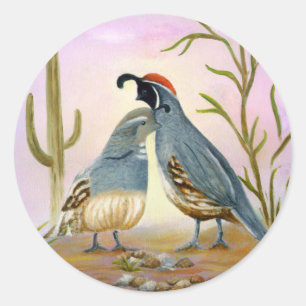Gambel Kwartels Ronde Sticker