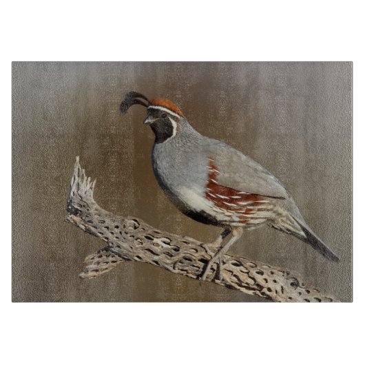 Gambels Quail Snijplank (Voorkant)