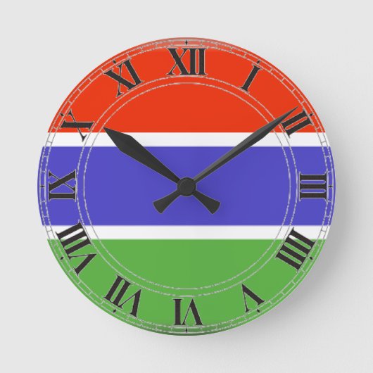 Gambia Flag Ronde Klok (Voorkant)