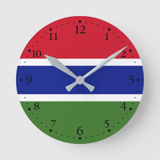 Gambia Flag Ronde Klok (Voorkant)