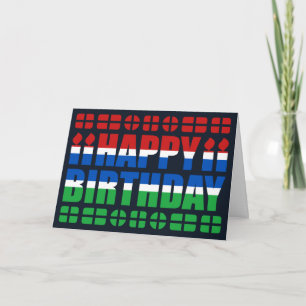 Gambia Flag Verjaardag Kaart