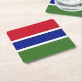 Gambia Flag Vierkante Kartonnen Onderzetter (Schuin)