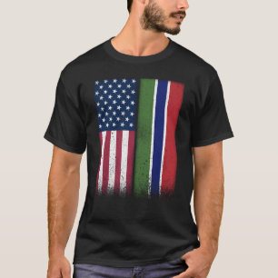 Gambia Gambia Amerikaanse vlaggen Proud Verenigde T-shirt