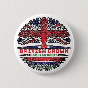 Gambia Gambian Uk Verenigd Koninkrijk - Britse boo Ronde Button 5,7 Cm