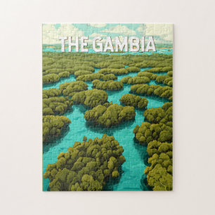 Gambia Illustration Travel Art Vintage Legpuzzel