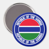 Gambia Round Emblem Magneet (Voorkant / Achterkant)