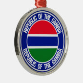 Gambia Round Emblem Metalen Ornament (Rechts)