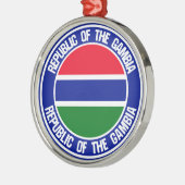 Gambia Round Emblem Metalen Ornament (Links)