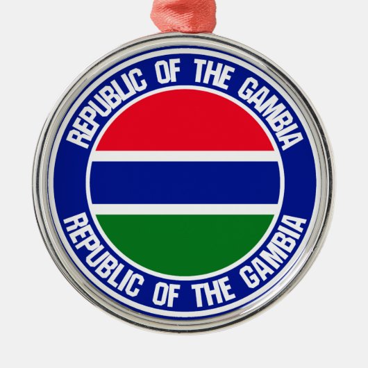 Gambia Round Emblem Metalen Ornament (Voorkant)