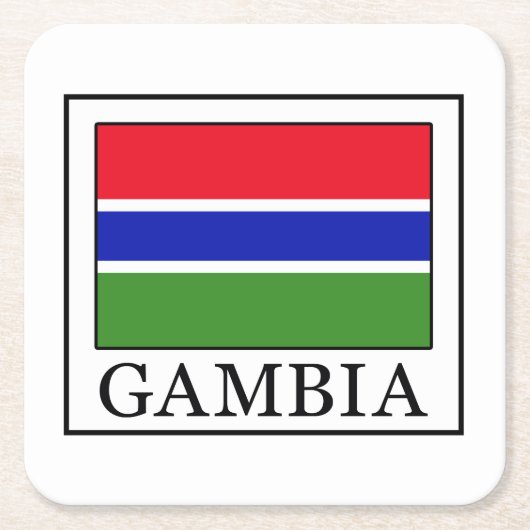 Gambia Vierkante Kartonnen Onderzetter (Voorkant)
