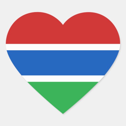 Gambia Vlag Hart Sticker (Voorkant)