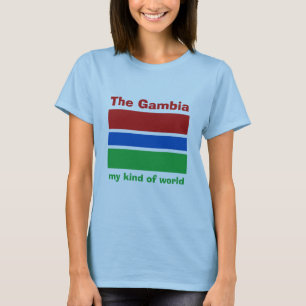 Gambia Vlag + Kaart + Tekst T-Shirt