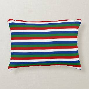 Gambia Vlag Strepen Land Patroon Symbool Rood Grij Accent Kussen