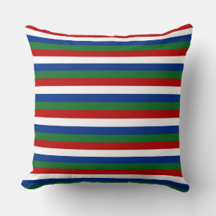 Gambia Vlag Strepen Land Patroon Symbool Rood Grij Kussen