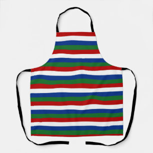 Gambia Vlag Strepen Land Patroon Symbool Rood Grij Schort