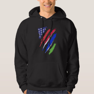 Gambiaans-Amerikaanse Patriottische Hart Grote Vla Hoodie