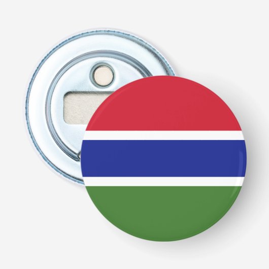 Gambiaanse vlag button flesopener (Voorkant)