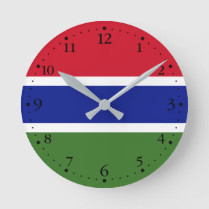 Gambiaanse vlag ronde klok