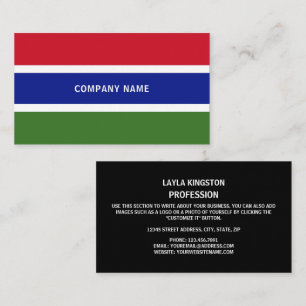 Gambiaanse vlag, vlag van Gambia Visitekaartje