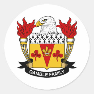 Gamble Family Crest Ronde Sticker