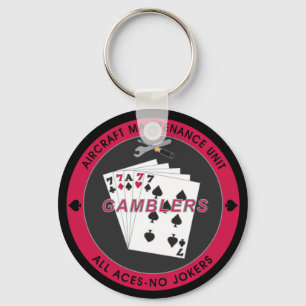 Gambler AMU-Sleutelhanger met Red Coin Black Sleutelhanger