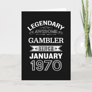 Gambler January 1970 50th Birthday Gift Kaart