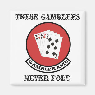 Gambler Magnet Patch met deze gamers die nooit wor Magneet