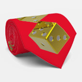 Gambler Red en Gold Stropdas (Opgerold)