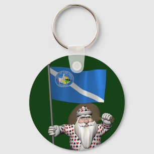 Gambler Santa Claus met inzending van Las Vegas Sleutelhanger