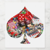 Gamblers Delight - Las Vegas Icons Collage Wijn Etiket (Enkel label)