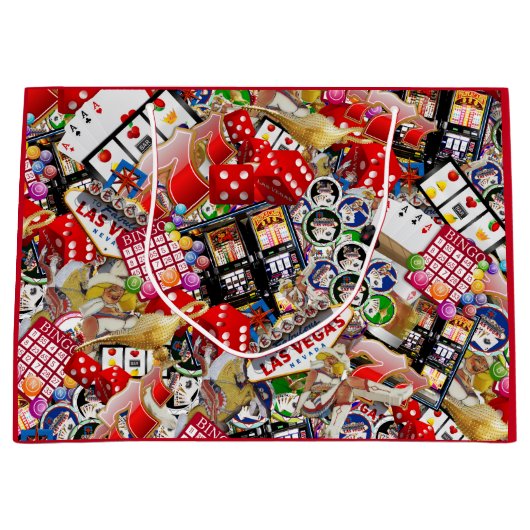 Gamblers Delight - Las Vegas Pictogrammen Large Gi Groot Cadeauzakje (Voorkant)