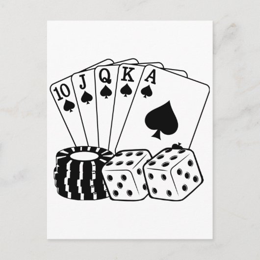 Gambling Casino Cartes Dice Poker Chips Art (Devant)
