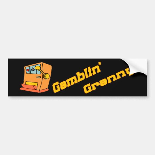 Gambling Granny Bumpersticker (Voorkant)