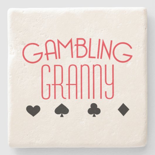 Gambling Granny Stenen Onderzetter (Voorkant)