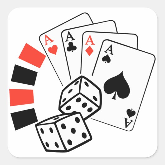 Gambling Montage Vierkante Sticker (Voorkant)