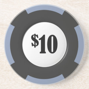 Gambling Poker Chip Sandstone Beverage Coaster Zandsteen Onderzetter
