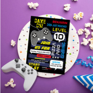 Game aan! Console - uitnodiging voor feestdag