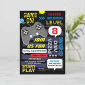 Game aan! Console - uitnodiging voor feestdag (Staand voorkant)