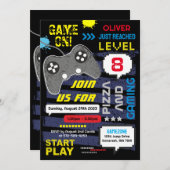 Game aan! Console - uitnodiging voor feestdag (Voorkant / Achterkant)