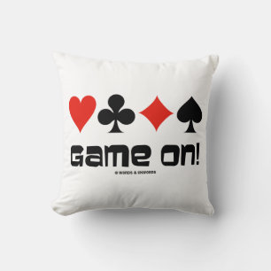 Game aan! Vier kaartSuits Bridge Attitude Kussen
