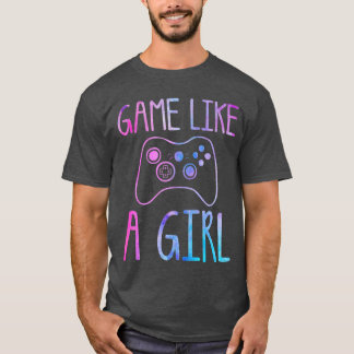 GAME ALS EEN MEISJE Retro videogame-controller lie T-shirt