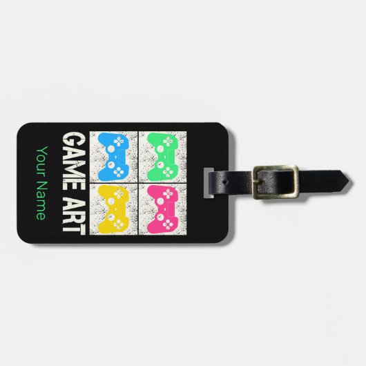 Game Art  Gamepad Retro Controller Gamers Bagagelabel (Voorkant horizontaal)