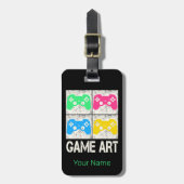 Game Art  Gamepad Retro Controller Gamers Bagagelabel (Voorkant verticaal)