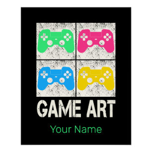 Game Art  Gamepad Retro Controller Gamers Perfect Poster